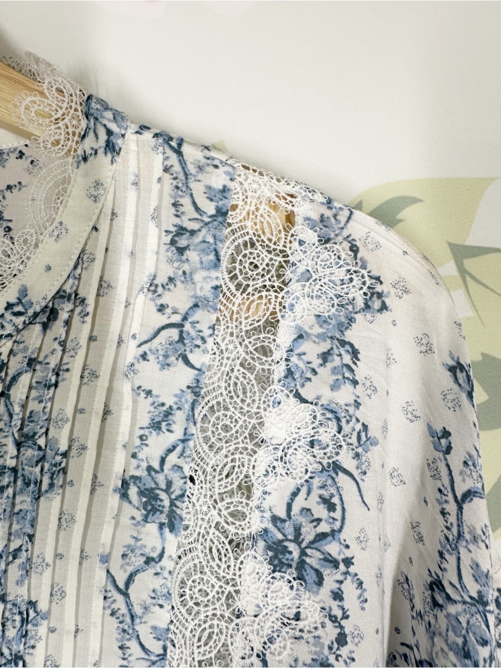 NEW Free People Intimately After Hours White Blue Floral Lace Button Bodysuit M - Picture 9 of 12